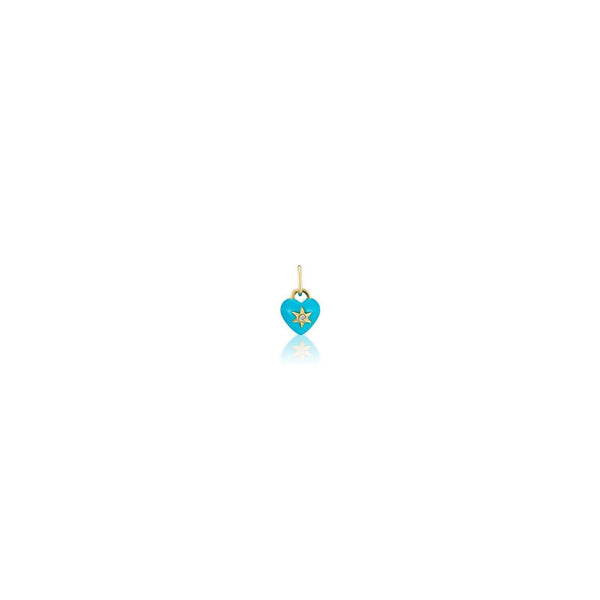 Charm Heart in Turquoise and White Diamond - Charlotte Allison Fine Jewelry
