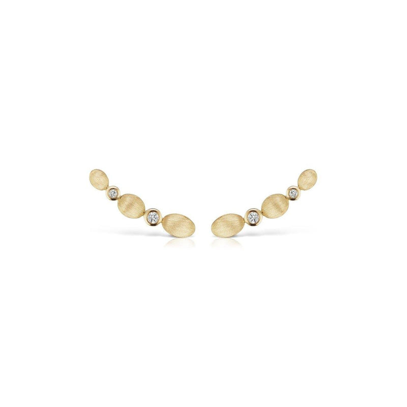 Climbers in Brushed Gold and Diamond - Charlotte Allison Fine Jewelry