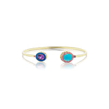 Double Bezel Cuff in Turquoise and Amethyst - Charlotte Allison Fine Jewelry