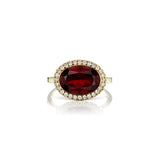 Enamel Cocktail Ring in Garnet (Lava) - Charlotte Allison Fine Jewelry