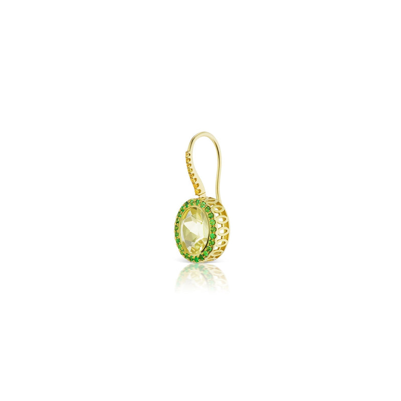Gemset Dangles in Lemon Citrine and Tsavorite - Charlotte Allison Fine Jewelry