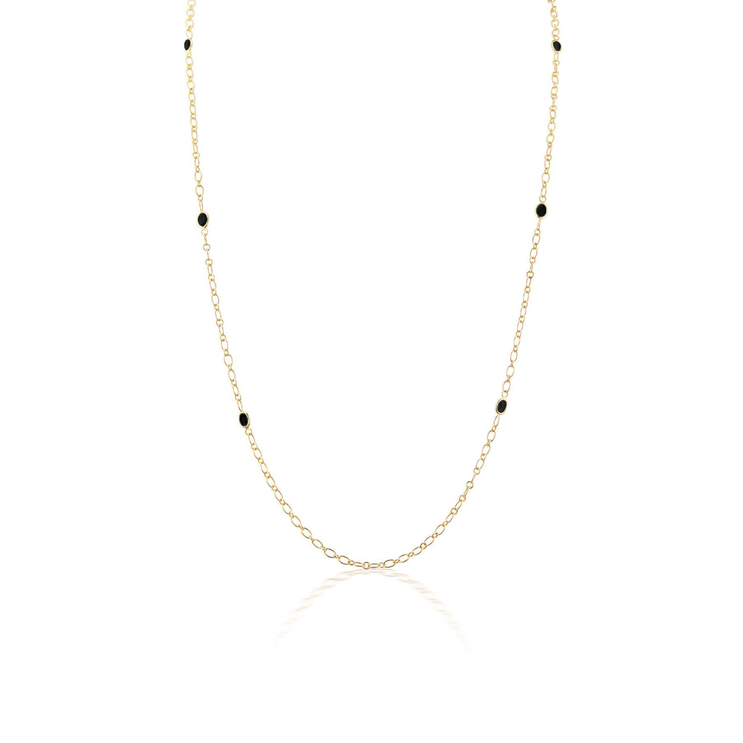 14k Motif Station Chain in Black Spinel – Charlotte Allison Fine Jewelry