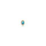 Petite Gemset Stud in Turquoise and Diamond - Charlotte Allison Fine Jewelry