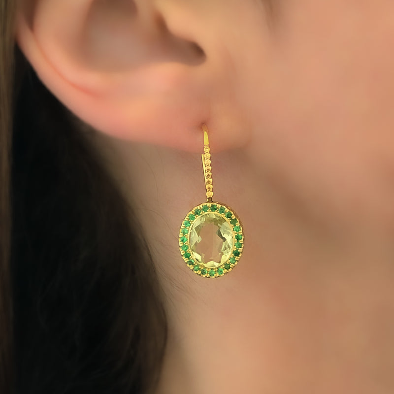 Gemset Dangles in Lemon Citrine and Tsavorite
