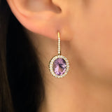 Gemset Dangle in "Rose de France" Amethyst and Tanzanite