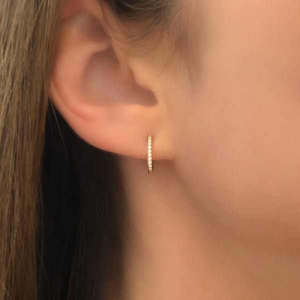 Petite Hoops in White Diamond