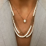Grande Bead Station Chain in White Onyx