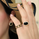 Cocktail Ring in Black Spinel