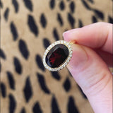Enamel Cocktail Ring in Garnet (Lava)