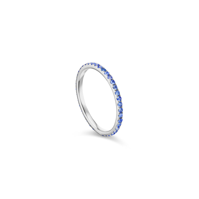 Petite Eternity Band in Blue Sapphire in White Gold