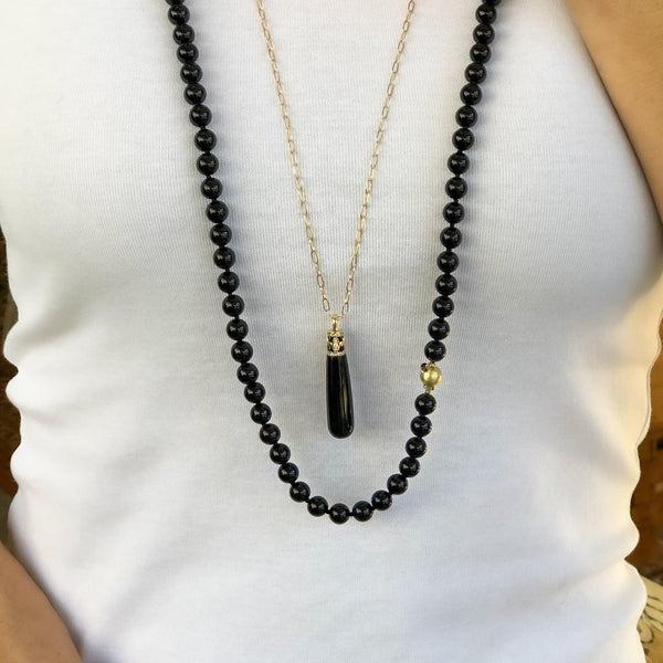 Beaded Necklace in Black Onyx - Charlotte Allison Fine Jewelry