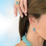 Cocktail Ring in London Blue Topaz with Diamond Halo - Charlotte Allison Fine Jewelry