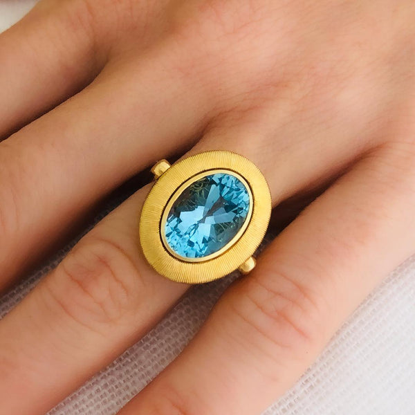 Cocktail Ring in Sky Blue Topaz - Charlotte Allison Fine Jewelry
