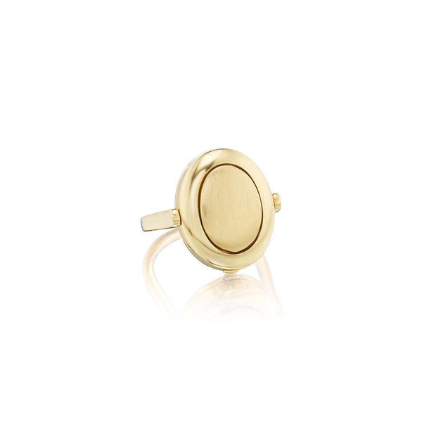 Cocktail Signet Ring in Two-Texture - Charlotte Allison Fine Jewelry