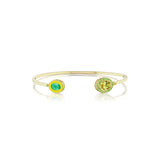 Double Bezel Cuff in Lemon Citrine and Emerald - Charlotte Allison Fine Jewelry