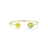 Double Bezel Cuff in Lemon Citrine and Peridot - Charlotte Allison Fine Jewelry
