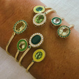 Double Bezel Cuff in Lemon Citrine and Peridot - Charlotte Allison Fine Jewelry
