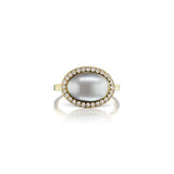 Enamel Cocktail Ring in Gray Pearl - Charlotte Allison Fine Jewelry