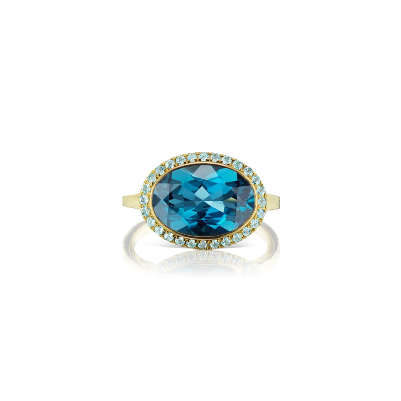 Enamel Cocktail Ring in London Blue Topaz - Charlotte Allison Fine Jewelry