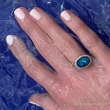 Enamel Cocktail Ring in London Blue Topaz - Charlotte Allison Fine Jewelry