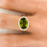 Enamel Cocktail Ring in Peridot - Charlotte Allison Fine Jewelry