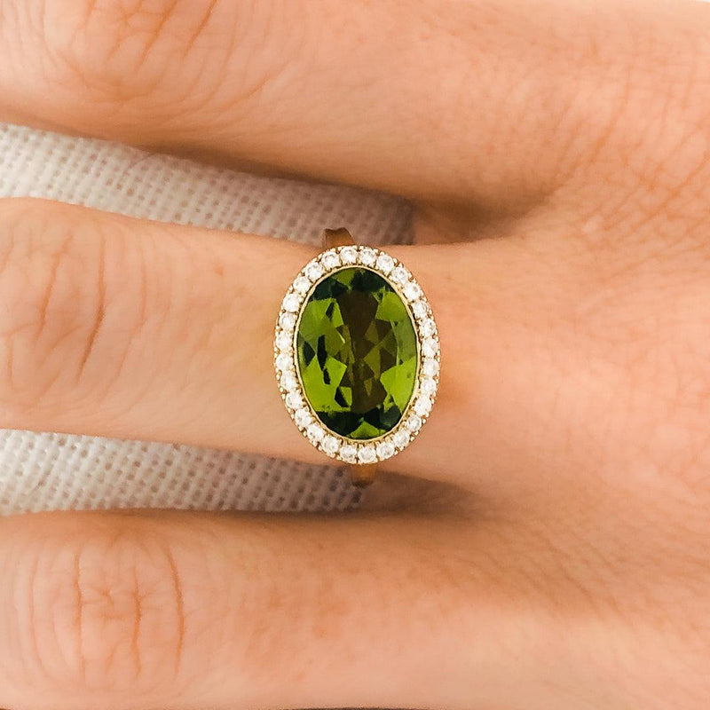 Enamel Cocktail Ring in Peridot - Charlotte Allison Fine Jewelry