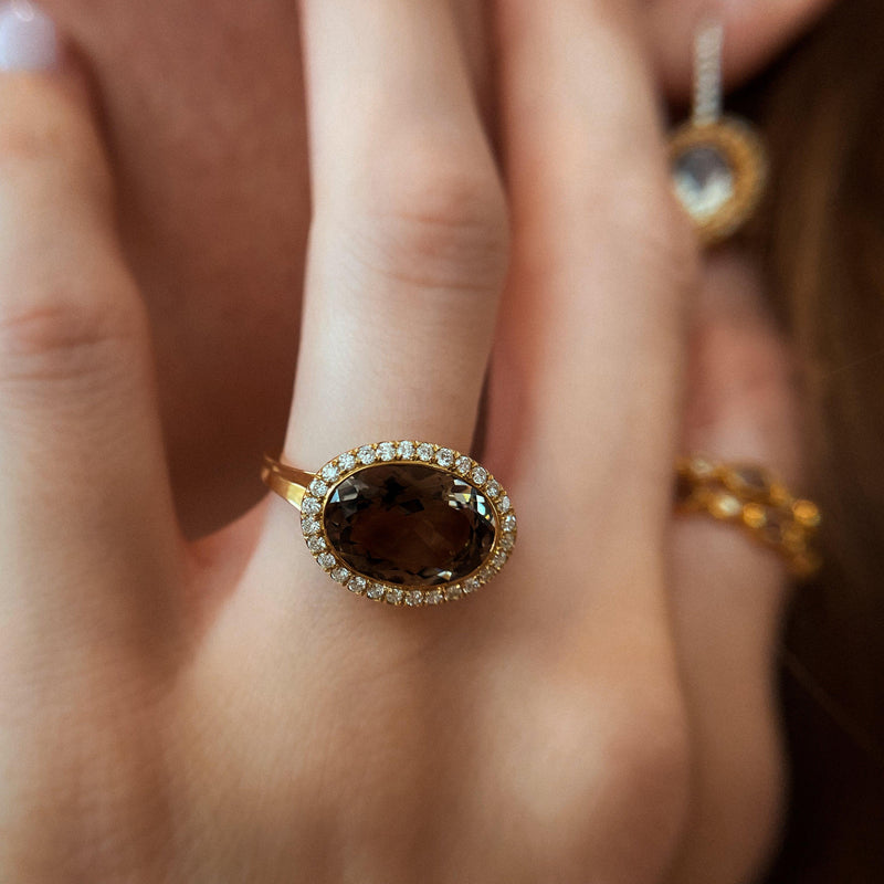 14k Enamel Cocktail Ring in Smokey Topaz – Charlotte Allison Fine Jewelry