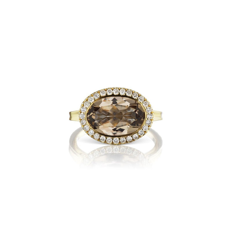 Enamel Cocktail Ring in Smokey Topaz - Charlotte Allison Fine Jewelry