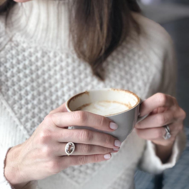 Enamel Cocktail Ring in Smokey Topaz - Charlotte Allison Fine Jewelry