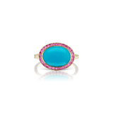 Enamel Cocktail Ring in Turquoise (Violet) - Charlotte Allison Fine Jewelry