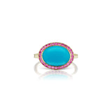 Enamel Cocktail Ring in Turquoise (Violet) - Charlotte Allison Fine Jewelry