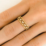 Eternity Gallerie Band in Brushed Gold and White Diamond - Charlotte Allison Fine Jewelry