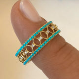 Eternity Gallerie Band in Turquoise and White Diamond - Charlotte Allison Fine Jewelry