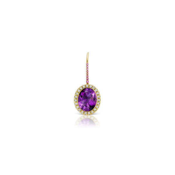 Gemset Dangle in Amethyst and Pink Sapphire - Charlotte Allison Fine Jewelry