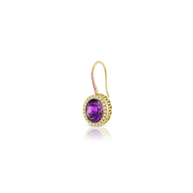 Gemset Dangle in Amethyst and Pink Sapphire - Charlotte Allison Fine Jewelry