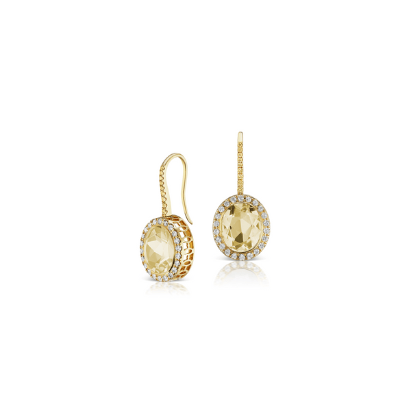 Gemset Dangle in Lemon Citrine and Diamonds - Charlotte Allison Fine Jewelry