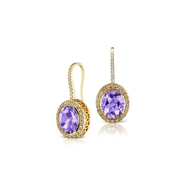 Gemset Dangle in "Rose de France" Amethyst and Tanzanite - Charlotte Allison Fine Jewelry