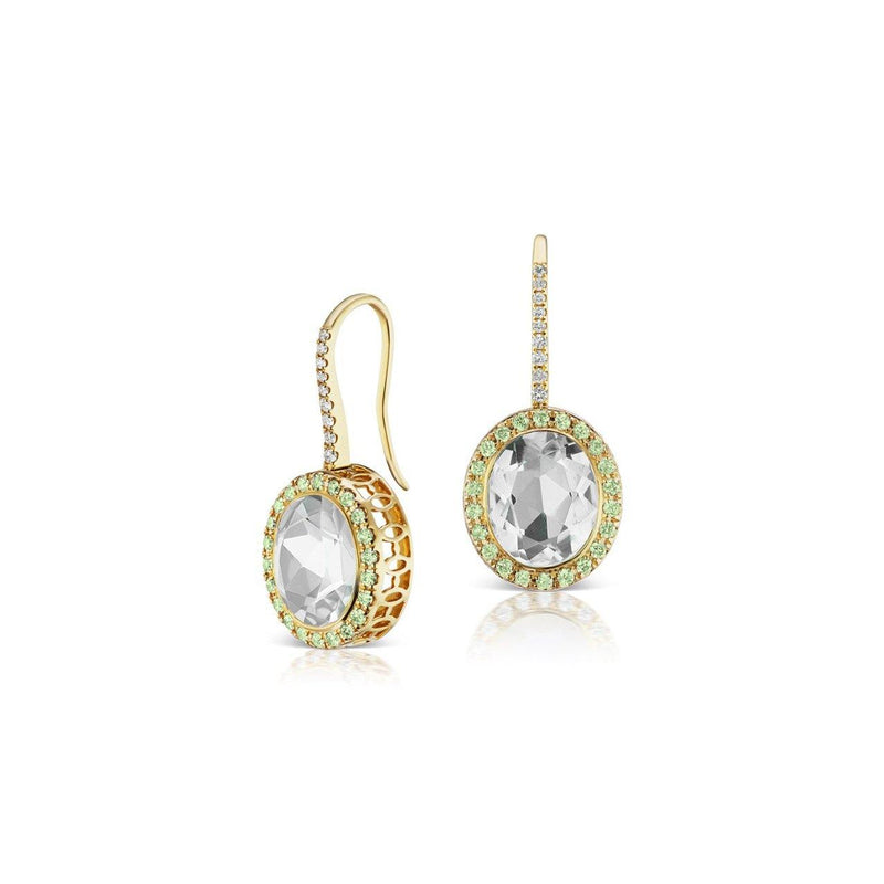 Gemset Dangle in White Topaz and Peridot - Charlotte Allison Fine Jewelry