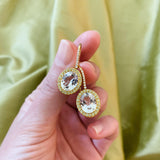 Gemset Dangle in White Topaz and Peridot - Charlotte Allison Fine Jewelry