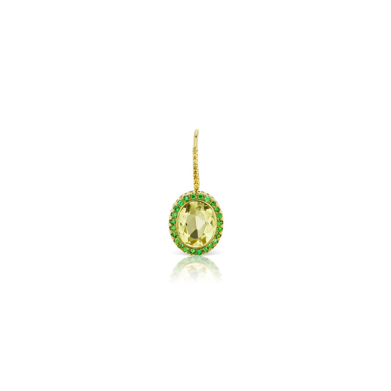 Gemset Dangles in Lemon Citrine and Tsavorite - Charlotte Allison Fine Jewelry