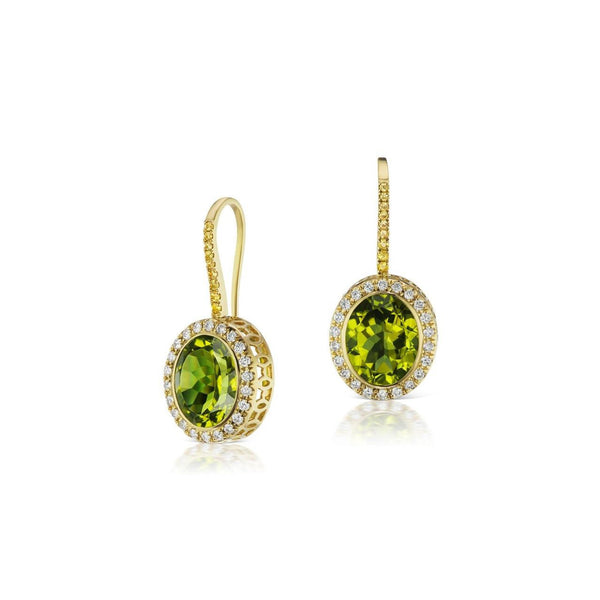 Gemset Dangles in Peridot and Diamond - Charlotte Allison Fine Jewelry