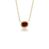 Gemset Necklace Garnet and Orange Sapphire - Charlotte Allison Fine Jewelry