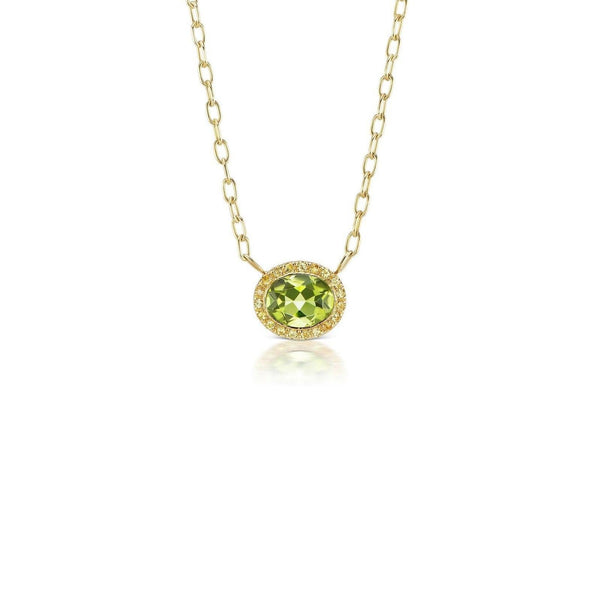 Gemset Necklace in Peridot and Yellow Sapphire - Charlotte Allison Fine Jewelry