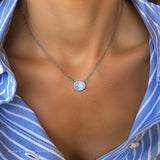Gemset Necklace in Rainbow Moonstone and Diamond - Charlotte Allison Fine Jewelry
