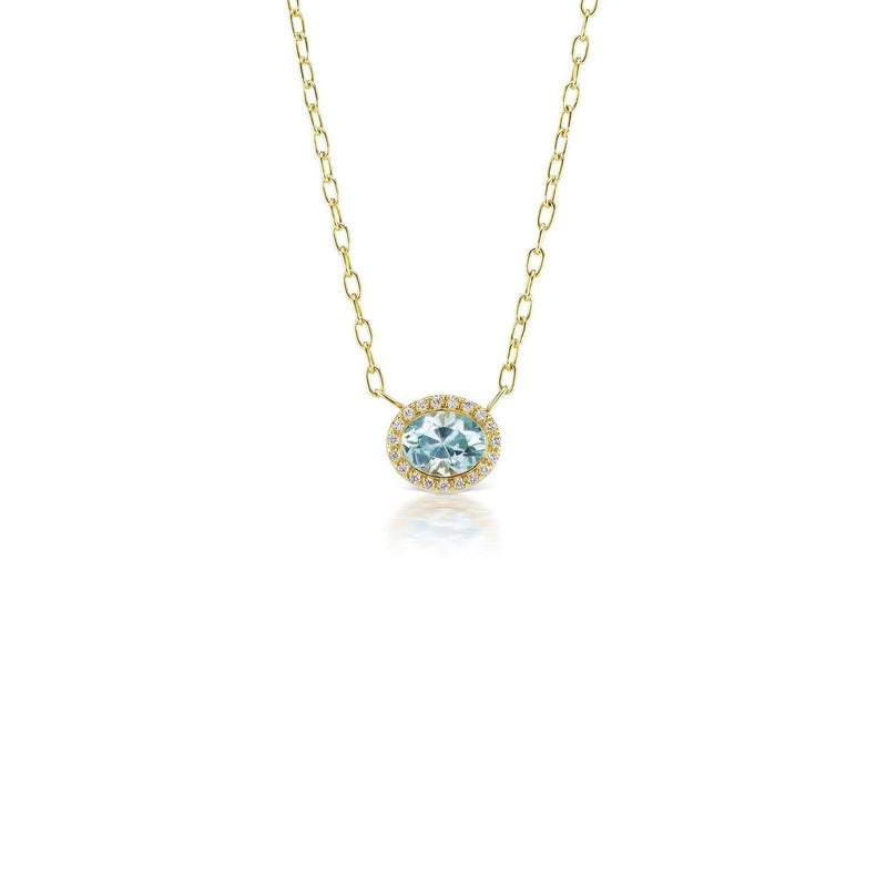 Gemset Necklace in Sky Blue Topaz and Diamond - Charlotte Allison Fine Jewelry