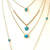 Gemset Necklace in Turquoise and Diamond - Charlotte Allison Fine Jewelry