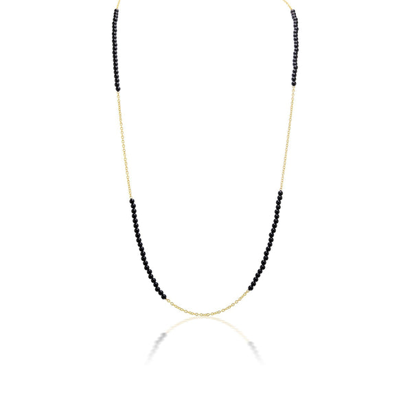 Grande Bead Station Chain in Black Onyx - Charlotte Allison Fine Jewelry