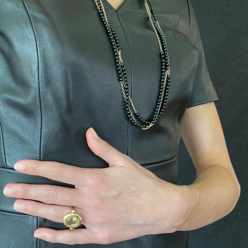 Grande Bead Station Chain in Black Onyx - Charlotte Allison Fine Jewelry