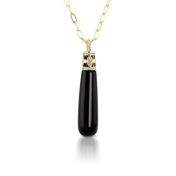 Grande Drop Pendant in Black Onyx - Charlotte Allison Fine Jewelry
