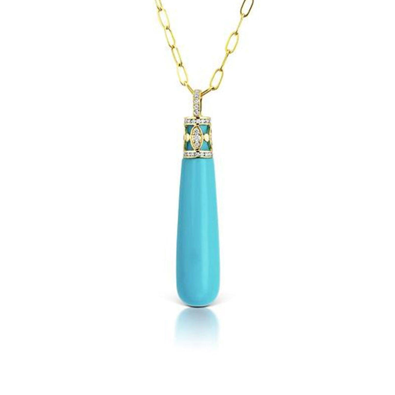 Grande Drop Pendant in Turquoise - Charlotte Allison Fine Jewelry